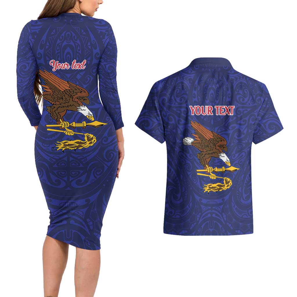 American Samoa Heart Tribal Personalized Couples Matching Long Sleeve Bodycon Dress and Hawaiian Shirt Polynesian Patterns