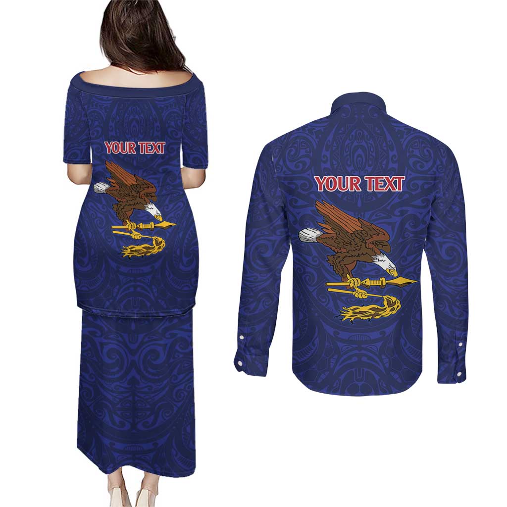 American Samoa Heart Tribal Personalized Couples Matching Puletasi and Long Sleeve Button Shirt Polynesian Patterns LT9 - Polynesian Pride