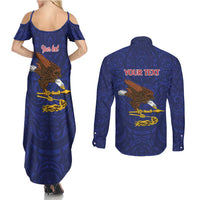 American Samoa Heart Tribal Personalized Couples Matching Summer Maxi Dress and Long Sleeve Button Shirt Polynesian Patterns