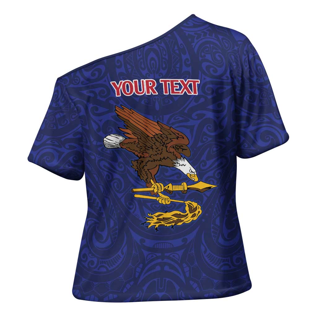 American Samoa Heart Tribal Personalized Cross Shoulder Shirt Polynesian Patterns
