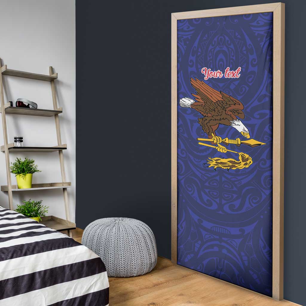 American Samoa Heart Tribal Personalized Door Cover Polynesian Patterns