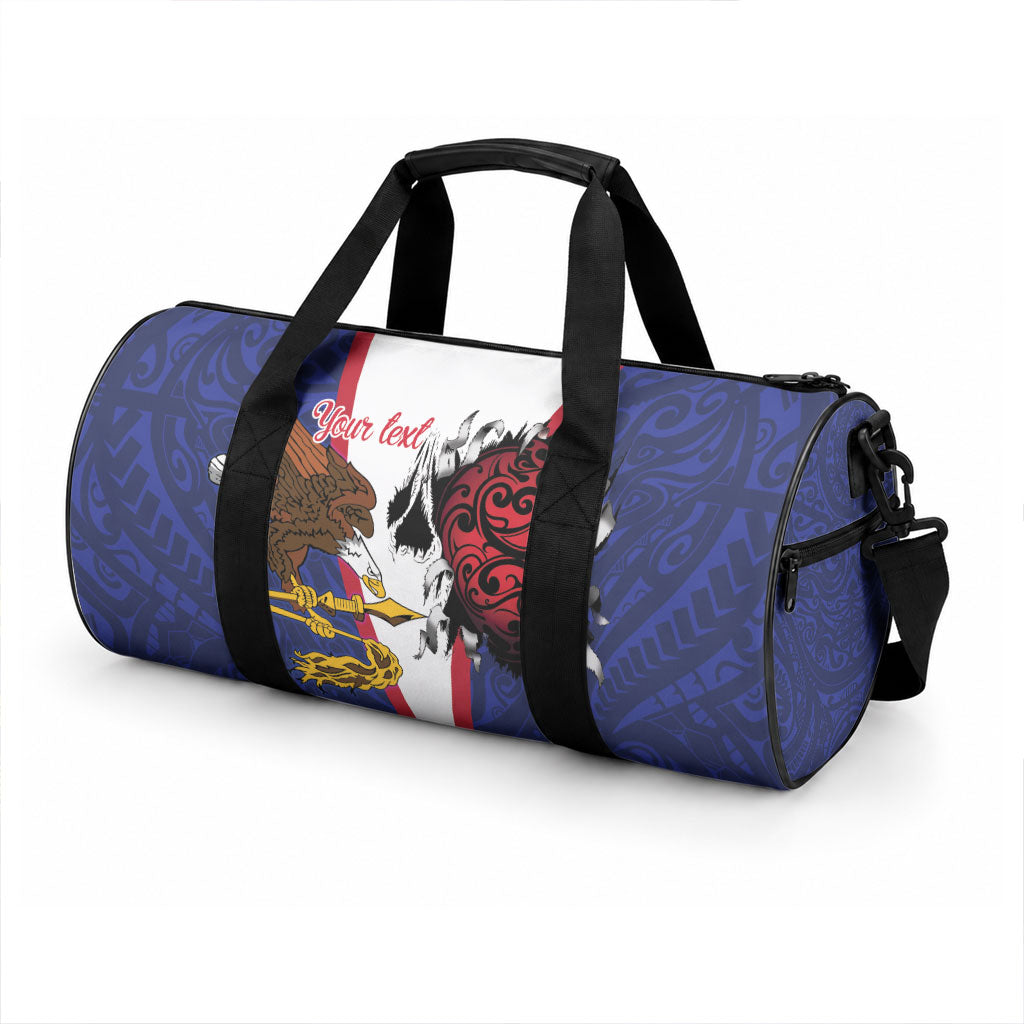 American Samoa Heart Tribal Personalized Duffle Bag Polynesian Patterns LT9 - Polynesian Pride