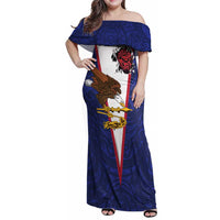 American Samoa Heart Tribal Personalized Family Matching Off Shoulder Maxi Dress and Hawaiian Shirt Polynesian Patterns