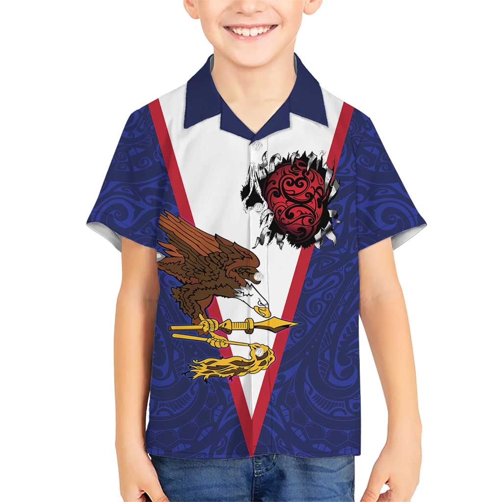 American Samoa Heart Tribal Personalized Family Matching Off Shoulder Short Dress and Hawaiian Shirt Polynesian Patterns