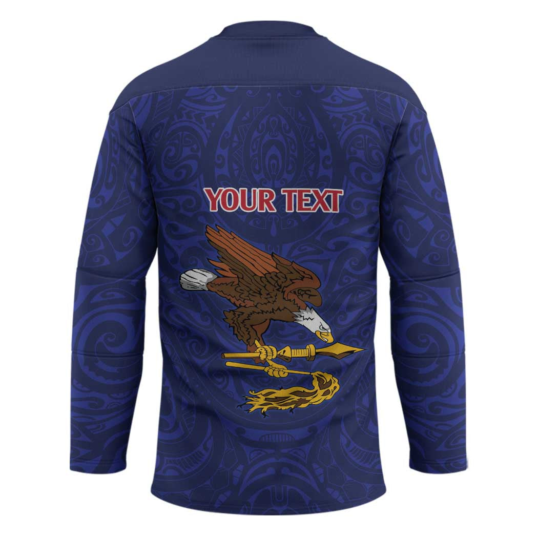 American Samoa Heart Tribal Personalized Hockey Jersey Polynesian Patterns