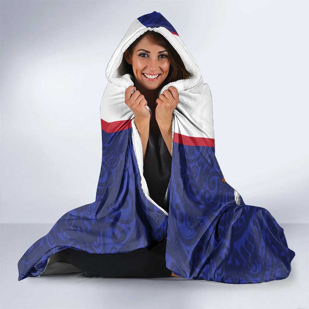 American Samoa Heart Tribal Personalized Hooded Blanket Polynesian Patterns
