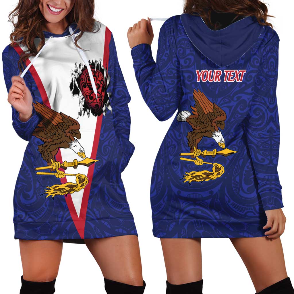 American Samoa Heart Tribal Personalized Hoodie Dress Polynesian Patterns