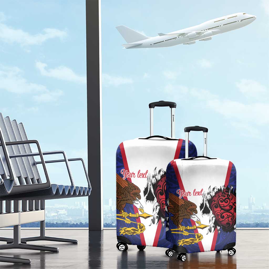 American Samoa Heart Tribal Personalized Luggage Cover Polynesian Patterns