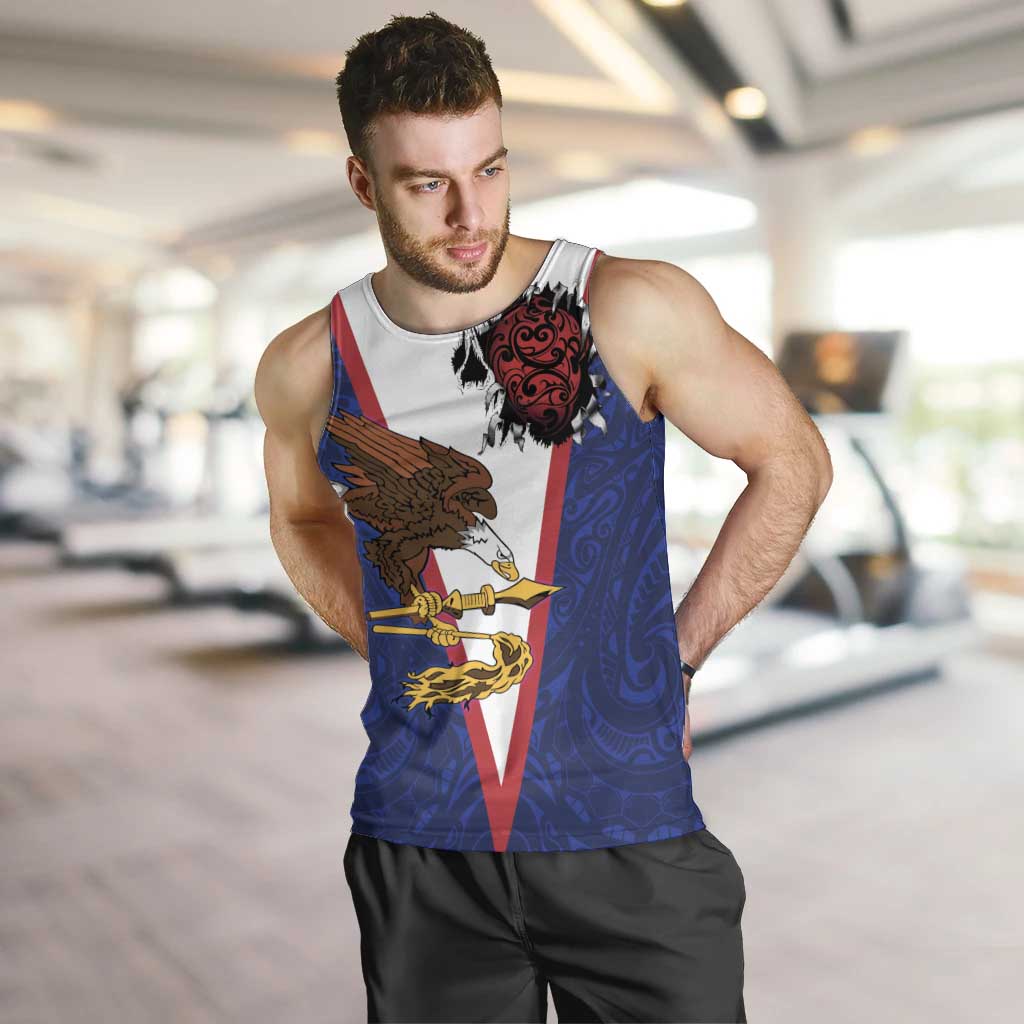 American Samoa Heart Tribal Personalized Men Tank Top Polynesian Patterns