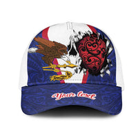 American Samoa Heart Tribal Personalized Mesh Trucker Cap Polynesian Patterns