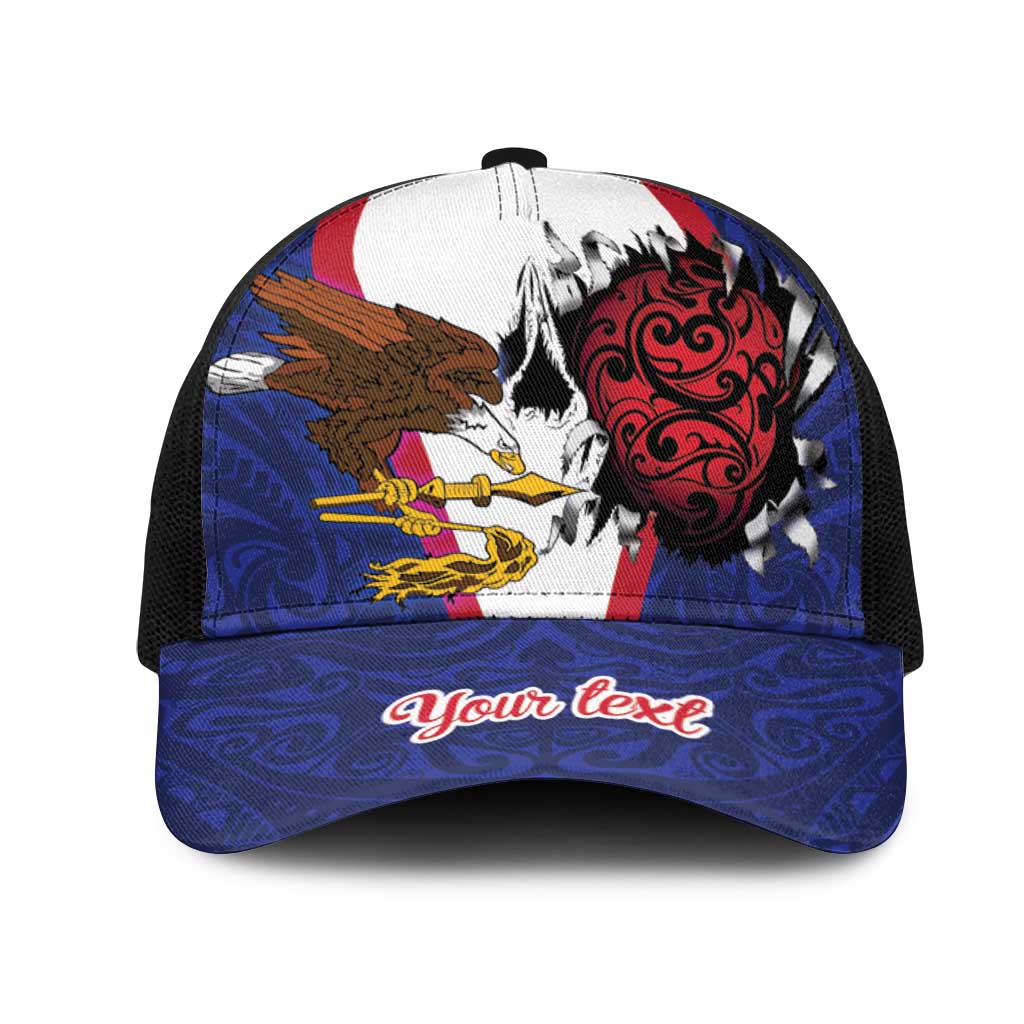 American Samoa Heart Tribal Personalized Mesh Trucker Cap Polynesian Patterns