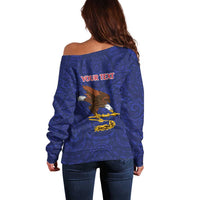 American Samoa Heart Tribal Personalized Off Shoulder Sweater Polynesian Patterns