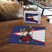 American Samoa Heart Tribal Personalized Puzzle Polynesian Patterns