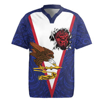 American Samoa Heart Tribal Personalized Rugby Jersey Polynesian Patterns