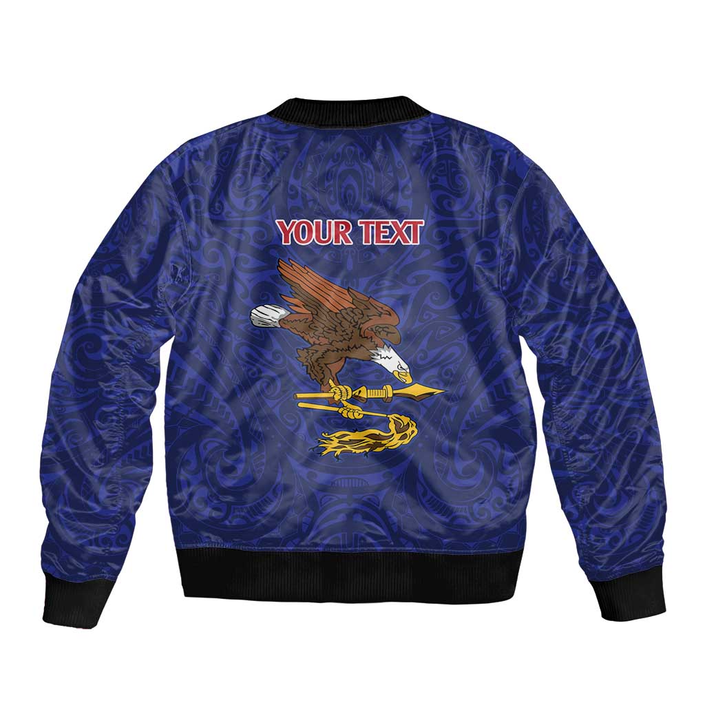 American Samoa Heart Tribal Personalized Sleeve Zip Bomber Jacket Polynesian Patterns