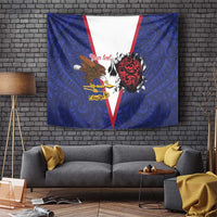 American Samoa Heart Tribal Personalized Tapestry Polynesian Patterns