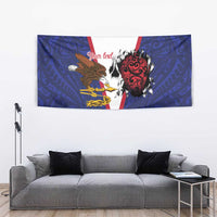 American Samoa Heart Tribal Personalized Tapestry Polynesian Patterns