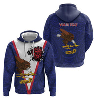 American Samoa Heart Tribal Personalized Zip Hoodie Polynesian Patterns
