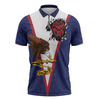 American Samoa Heart Tribal Personalized Zipper Polo Shirt Polynesian Patterns