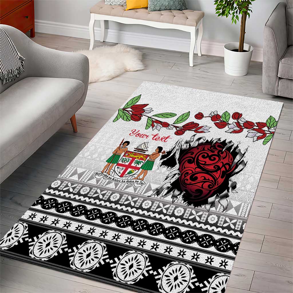 Fiji Heart Tribal Personalised Area Rug Polynesian Patterns