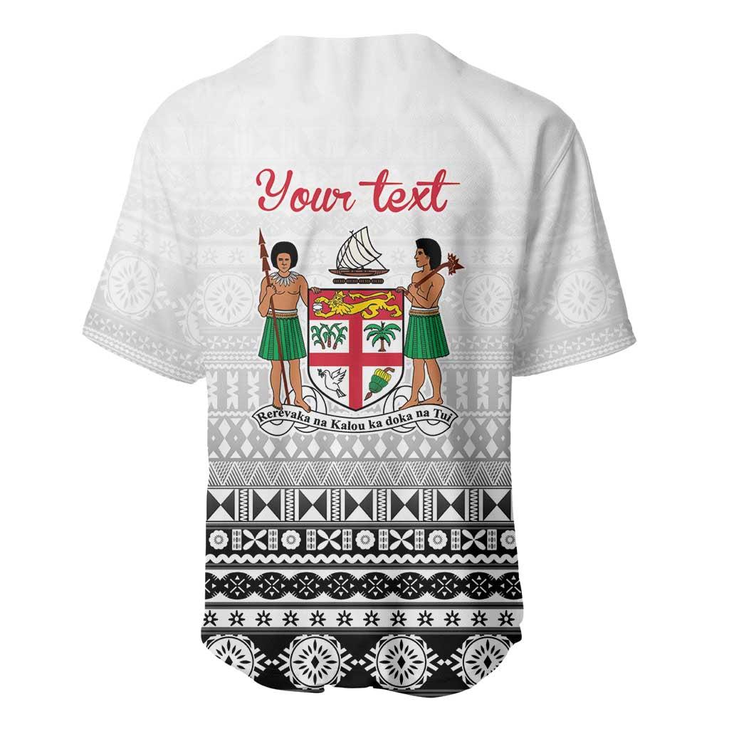 Fiji Heart Tribal Personalised Baseball Jersey Polynesian Patterns