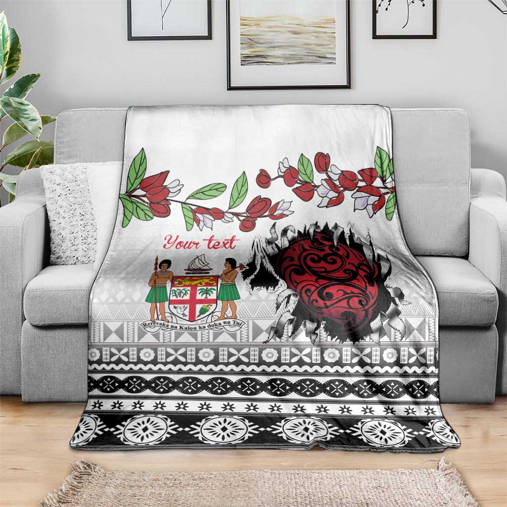 Fiji Heart Tribal Personalised Blanket Polynesian Patterns
