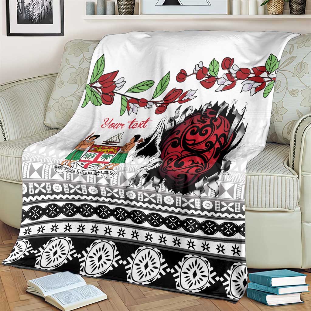 Fiji Heart Tribal Personalised Blanket Polynesian Patterns