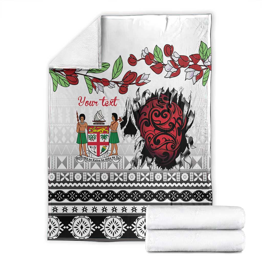Fiji Heart Tribal Personalised Blanket Polynesian Patterns