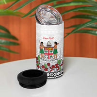 Fiji Heart Tribal Personalised 4 in 1 Can Cooler Tumbler Polynesian Patterns
