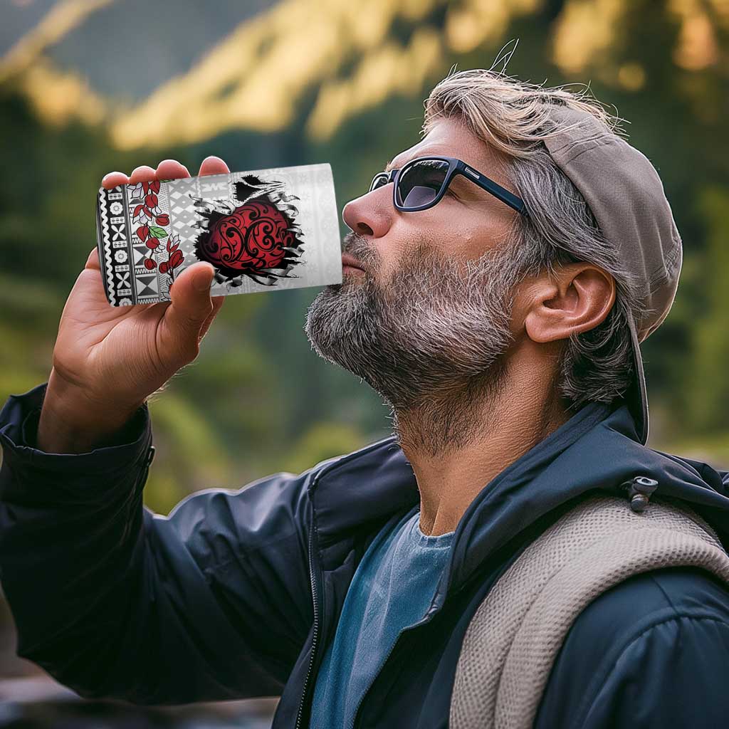 Fiji Heart Tribal Personalised 4 in 1 Can Cooler Tumbler Polynesian Patterns