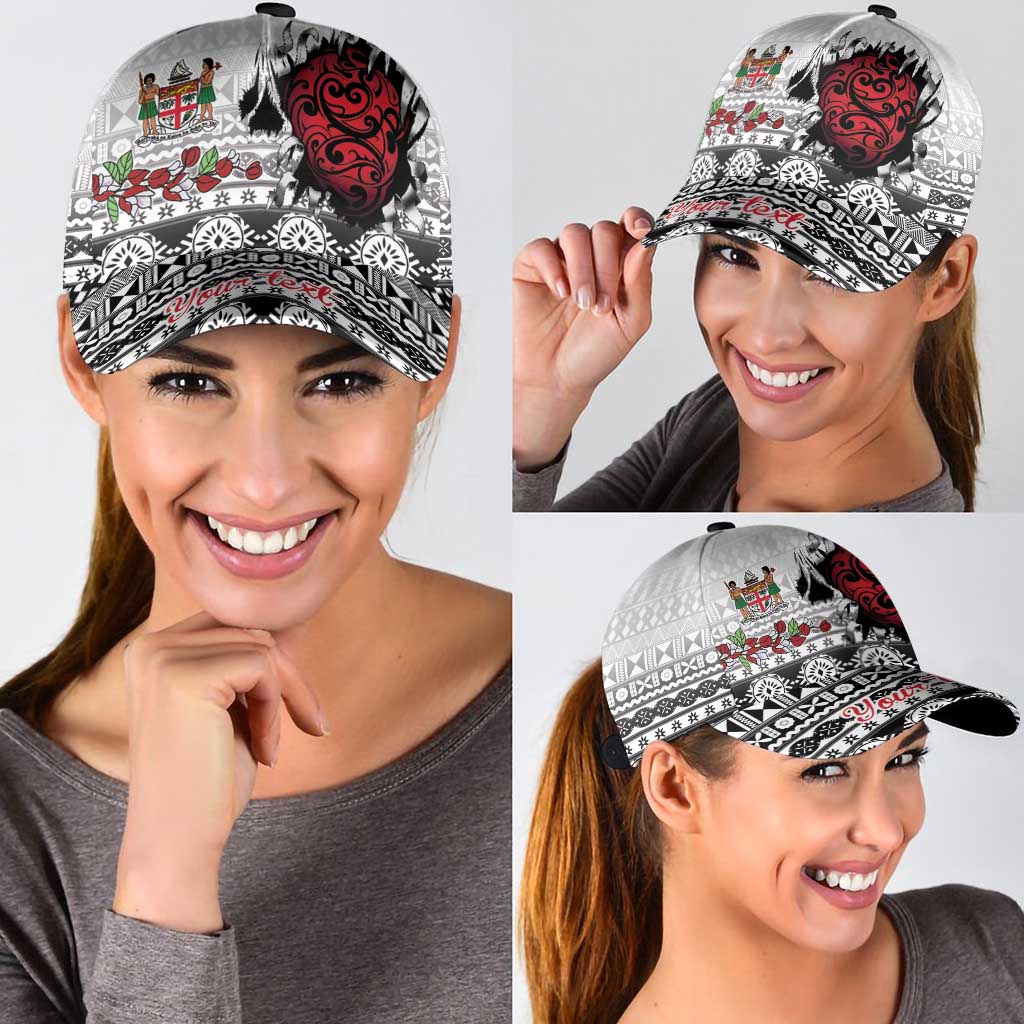 Fiji Heart Tribal Personalised Classic Cap Polynesian Patterns