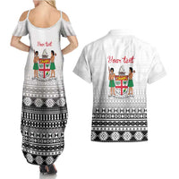 Fiji Heart Tribal Personalised Couples Matching Summer Maxi Dress and Hawaiian Shirt Polynesian Patterns LT9 - Polynesian Pride