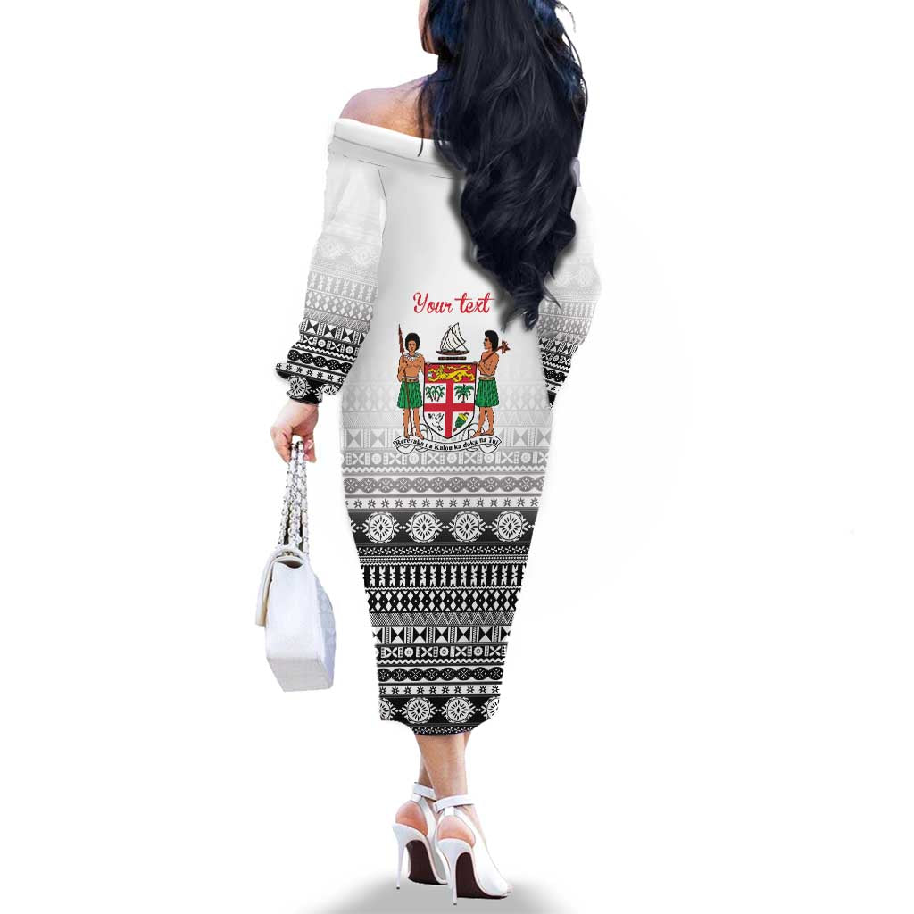 Fiji Heart Tribal Personalised Family Matching Off The Shoulder Long Sleeve Dress and Hawaiian Shirt Polynesian Patterns LT9 - Polynesian Pride