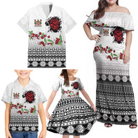 Fiji Heart Tribal Personalised Family Matching Off Shoulder Maxi Dress and Hawaiian Shirt Polynesian Patterns LT9 - Polynesian Pride