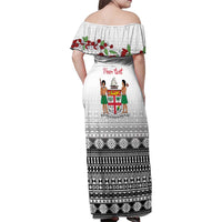 Fiji Heart Tribal Personalised Family Matching Off Shoulder Maxi Dress and Hawaiian Shirt Polynesian Patterns LT9 - Polynesian Pride