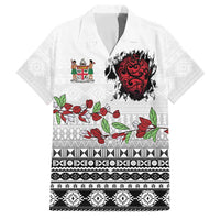Fiji Heart Tribal Personalised Family Matching Summer Maxi Dress and Hawaiian Shirt Polynesian Patterns LT9 Dad's Shirt - Short Sleeve White - Polynesian Pride