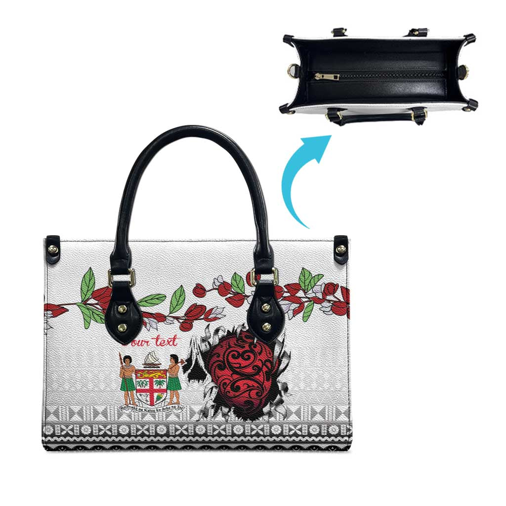 Fiji Heart Tribal Personalised Leather Bag Polynesian Patterns