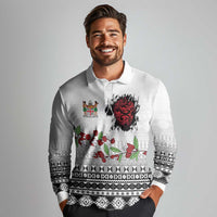 Fiji Heart Tribal Personalised Long Sleeve Polo Shirt Polynesian Patterns LT9 - Polynesian Pride