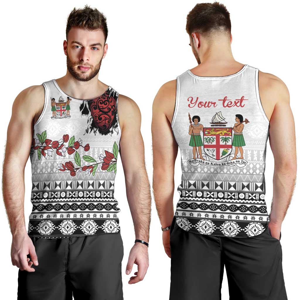 Fiji Heart Tribal Personalised Men Tank Top Polynesian Patterns