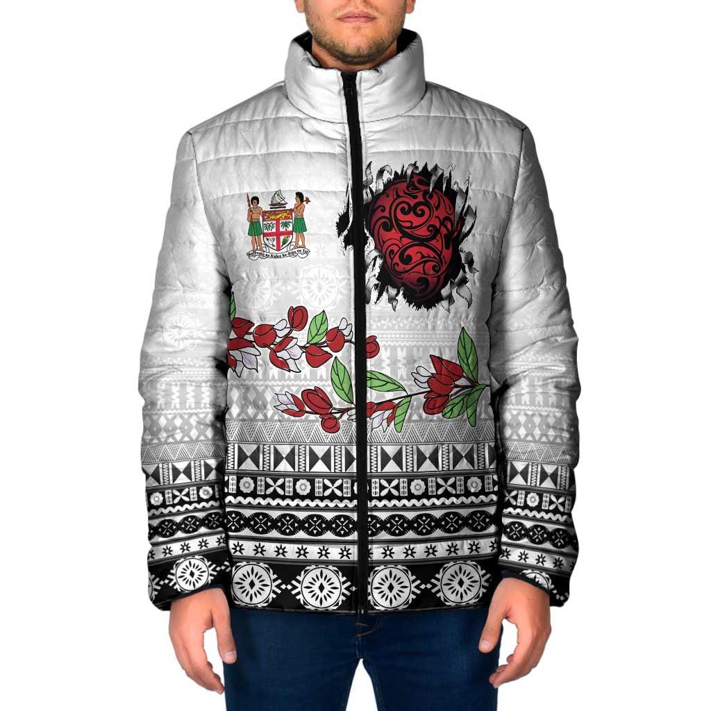 Fiji Heart Tribal Personalised Padded Jacket Polynesian Patterns