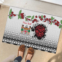 Fiji Heart Tribal Personalised Rubber Doormat Polynesian Patterns