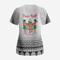 Fiji Heart Tribal Personalised Scrub Top Polynesian Patterns