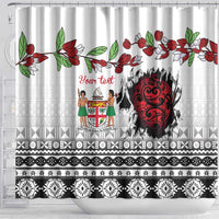 Fiji Heart Tribal Personalised Shower Curtain Polynesian Patterns