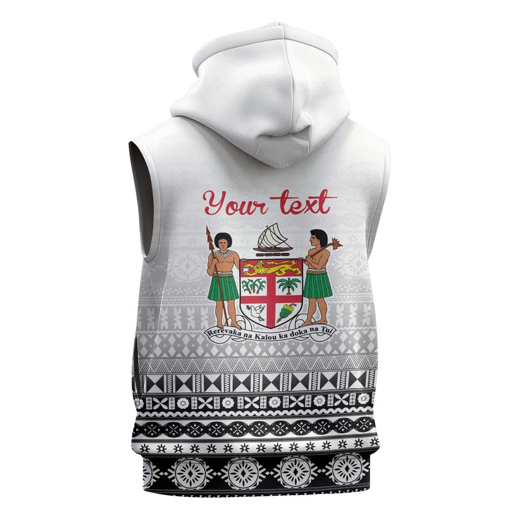 Fiji Heart Tribal Personalised Sleeveless Hoodie Polynesian Patterns