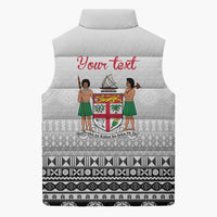 Fiji Heart Tribal Personalised Sleeveless Puffer Jacket Polynesian Patterns