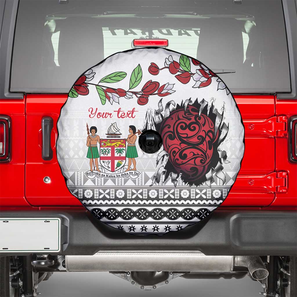 Fiji Heart Tribal Personalised Spare Tire Cover Polynesian Patterns