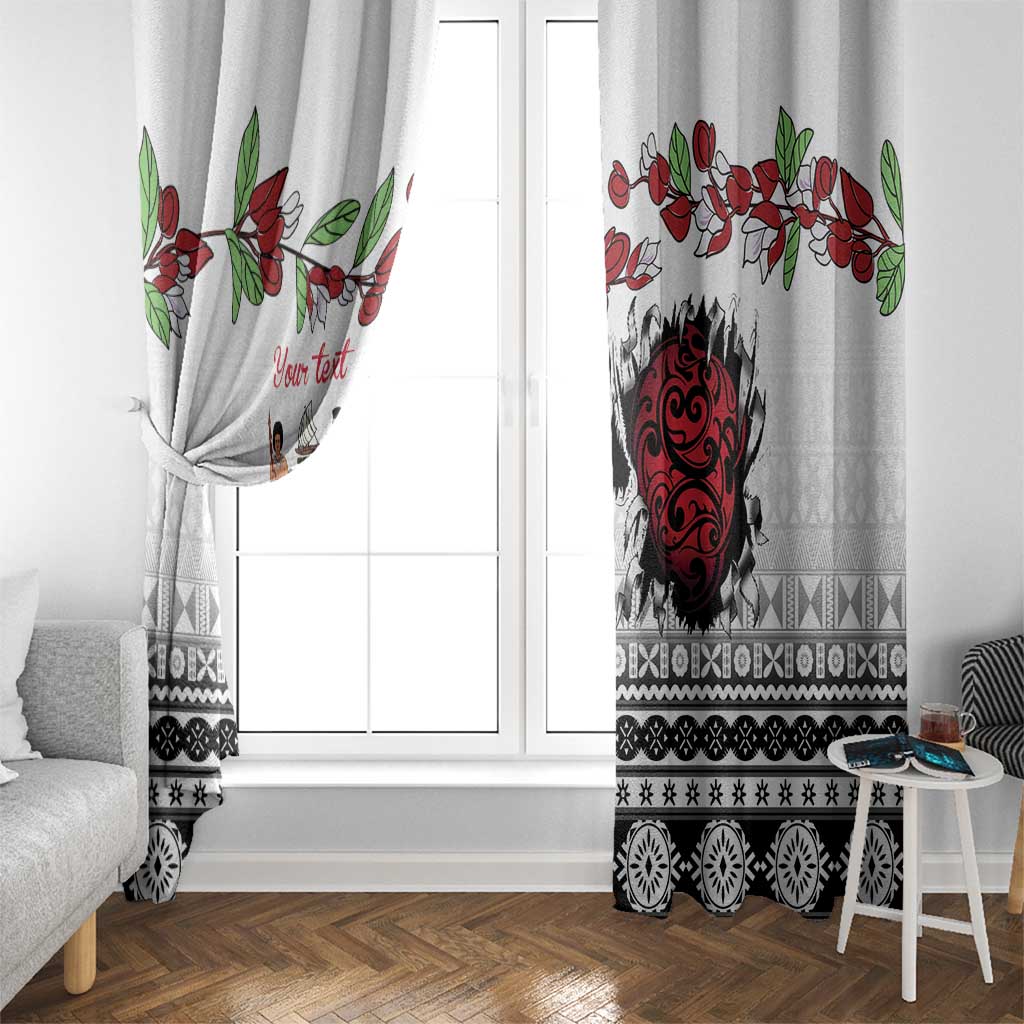 Fiji Heart Tribal Personalised Window Curtain Polynesian Patterns