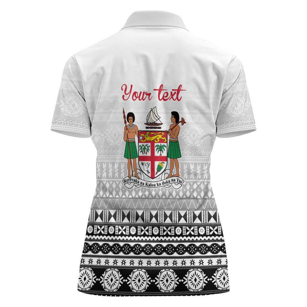 Fiji Heart Tribal Personalised Women Polo Shirt Polynesian Patterns