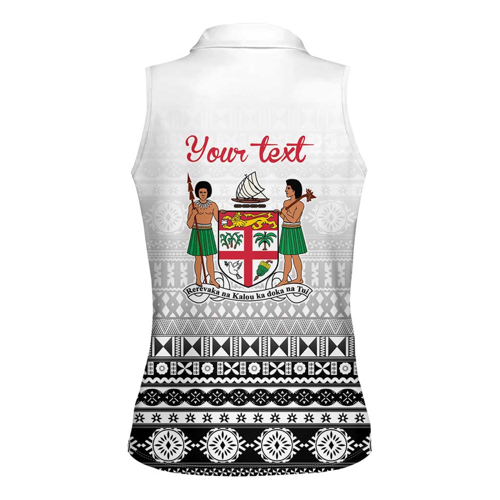 Fiji Heart Tribal Personalised Women Sleeveless Polo Shirt Polynesian Patterns