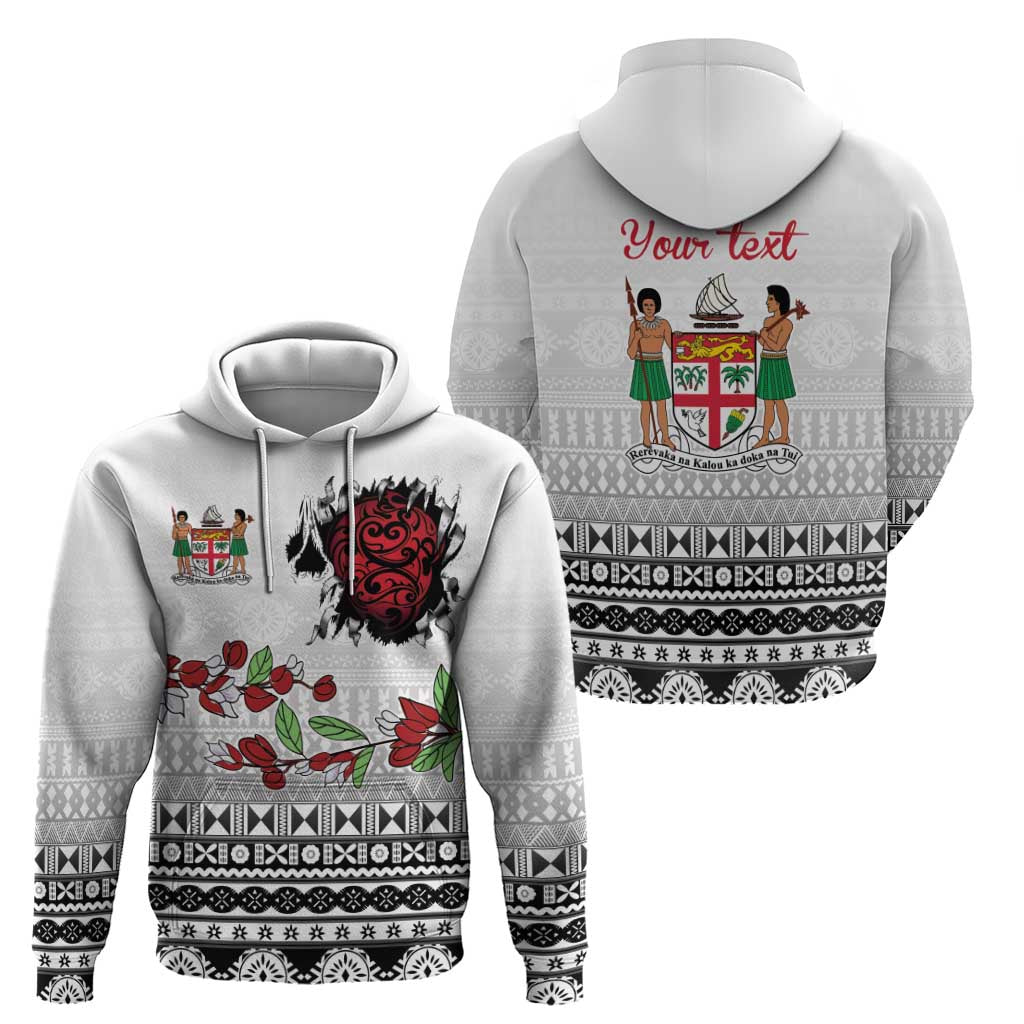 Fiji Heart Tribal Personalised Zip Hoodie Polynesian Patterns